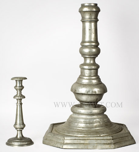 Antique Pewter Candlestick, Trade Sign, Anonymous, entire view